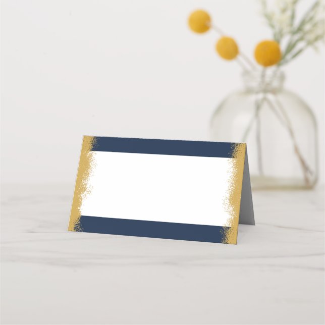 Elegant Blue Gold ausgezeichnet Platzkarte (Vorderseite)