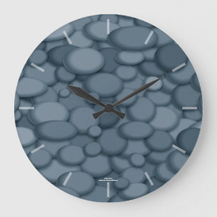 Elegant Blue Gray River Rock Clock Große Wanduhr