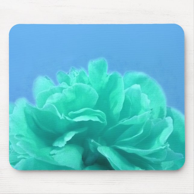 Elegant Blue Green Floral Mousepad (Vorne)