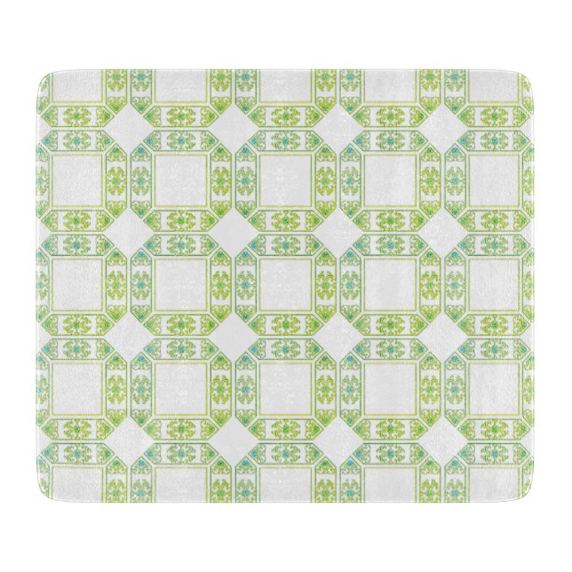 Elegant Blue Green Gem Look Glass Kitchen Schneidebrett (Vorderseite)