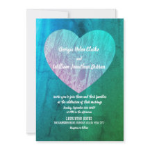 Elegant Blue Green Twilight Hochzeit Einladung