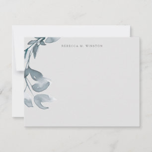 Elegant Blue Greenery Personalisiert Stationery Mitteilungskarte