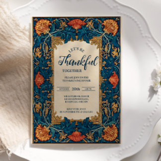 Elegant Blue Harvest Erntedank Celebration Einladung