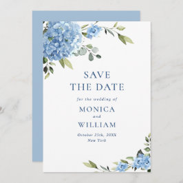 Elegant Blue Hydrangea Blume Frühaufstehung Save The Date