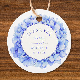 Elegant Blue Hydrangea Blume Wedding Vielen Dank Geschenkanhänger