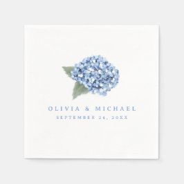 Elegant Blue Hydrangea Blütenbräune & Groom Hochze Serviette