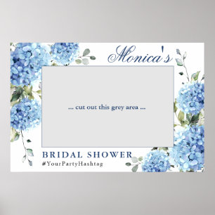 Elegant Blue Hydrangea Brautparty Foto Prop Poster