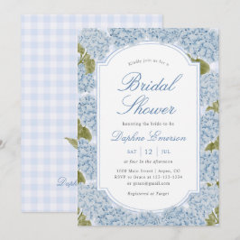 Elegant Blue Hydrangea Bridal Shower Einladung