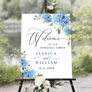 Elegant Blue Hydrangea Eucalyptus PROBE DINNER Poster