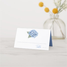 Elegant Blue Hydrangea Floral Wedding Platzkarte