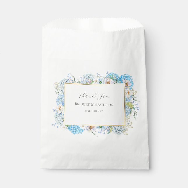 Elegant Blue Hydrangea Geschenktütchen (Vorderseite)