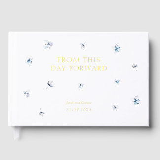 Elegant Blue Hydrangea Wedding Gästebuch