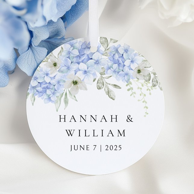 Elegant Blue Hydrangea Wedding Geschenkanhänger (Von Creator hochgeladen)