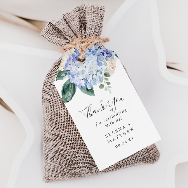Elegant Blue Hydrangea Wedding Vielen Dank Geschenkanhänger (Elegant Blue Hydrangea Wedding Thank You Favor Gift Tags)