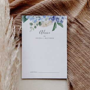 Elegant Blue Hydrangea   Weiße Hochzeit Hinweiskarte