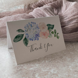 Elegant Blue Hydrangea | White Dankycard Dankeskarte