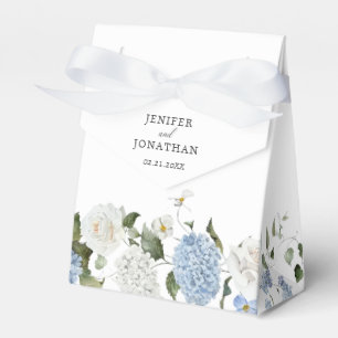 Elegant Blue Hydrangea White Roses Floral Wedding Geschenkschachtel