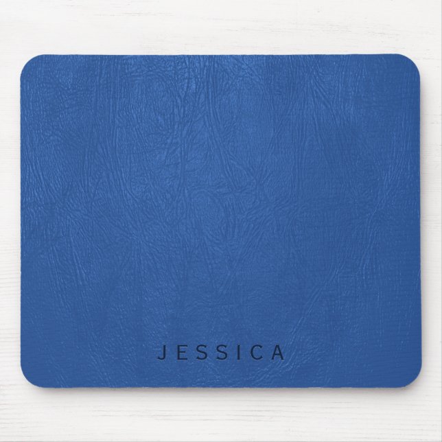 Elegant Blue Imitate Leather Texture Print Mousepad (Vorne)