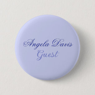 Elegant Blue Individuelle Name Guest Button