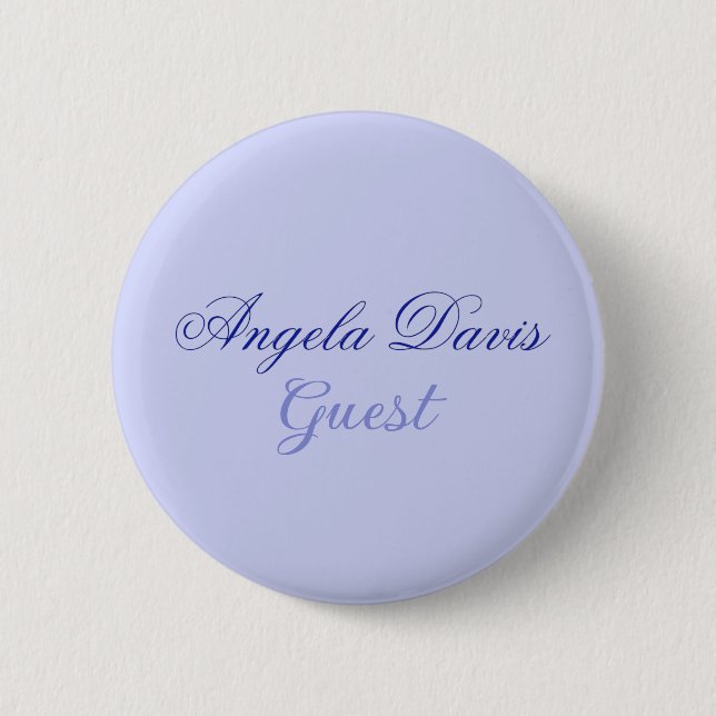 Elegant Blue Individuelle Name Guest Button (Vorderseite)