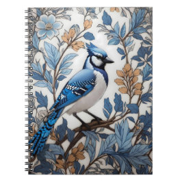 Elegant Blue Jay William Morris Inspiriert Notizblock