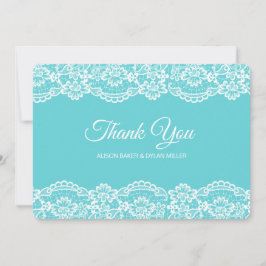 Elegant Blue Lace Dankeschön Card Dankeskarte
