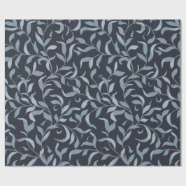 Elegant Blue Leaf William Morris Inspiriert Geschenkpapier