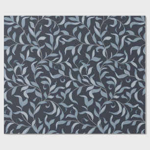 Elegant Blue Leaf William Morris Inspiriert Geschenkpapier