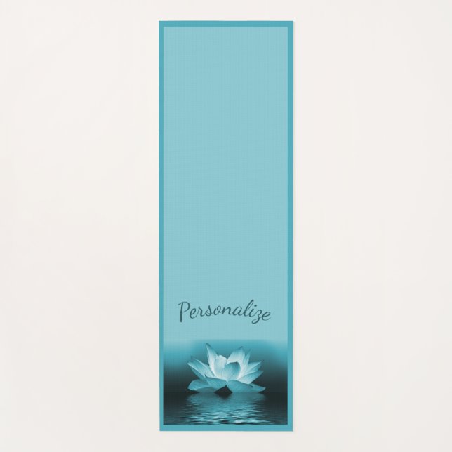 Elegant Blue Lotus Blume Zen Yoga Namaste Yogamatte (Vorderseite)