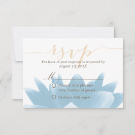 Elegant Blue Lotus Floral Wedding RSVP Reaktion Karte