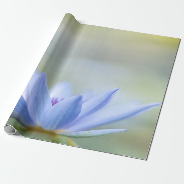 Elegant Blue Lotus Geschenkpapier (Ungerollt)