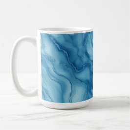 Elegant Blue Marble with Fluid Wave-Like Design Kaffeetasse