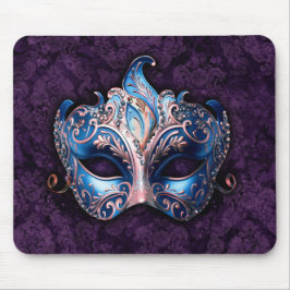 Elegant Blue Masquerade Mask Mousepad