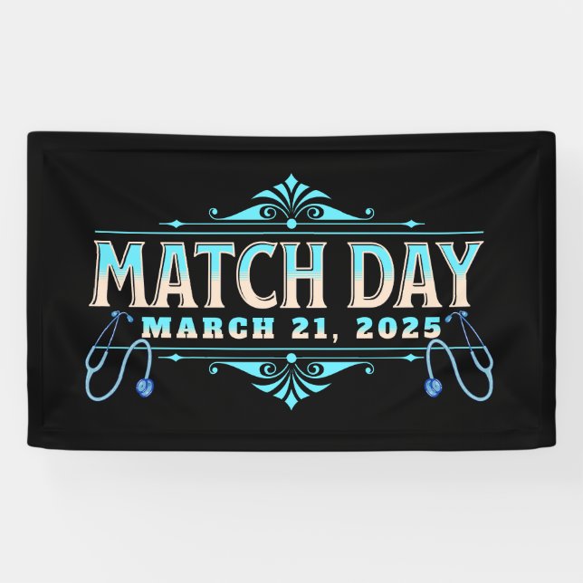 Elegant Blue Match Day 2025 Celebration Banner (Horizontal)