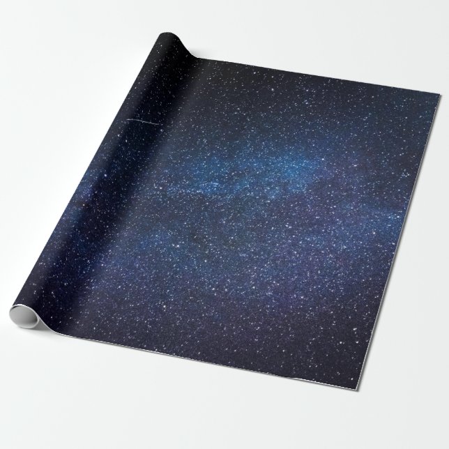 Elegant Blue Milkyway Galaxy Texture Geschenkpapier (Ungerollt)