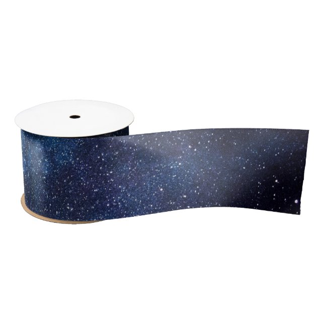 Elegant Blue Milkyway Galaxy Texture Satinband (Spule)