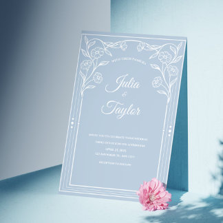 Elegant Blue Minimal Invitation Einladung