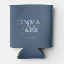 Elegant Blue Minimalist ampersand Wedding Dosenkühler