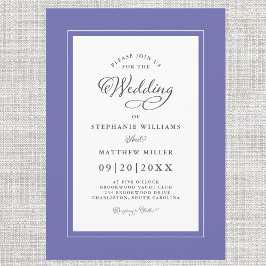 Elegant Blue Modern Calligraphy Wedding Einladung