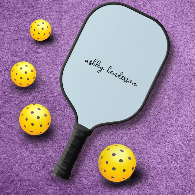 Elegant Blue Monogram Full Name Pickleball Schläger (Von Creator hochgeladen)