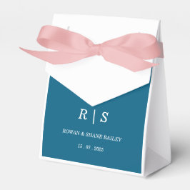 Elegant Blue Monogram Gastgeschenk Hochzeit Box Geschenkschachtel