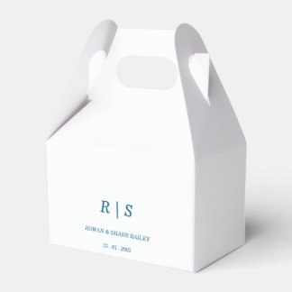 Elegant Blue Monogram Gastgeschenk Hochzeit Box Geschenkschachtel