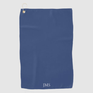 Elegant Blue Monogram Golfhandtuch