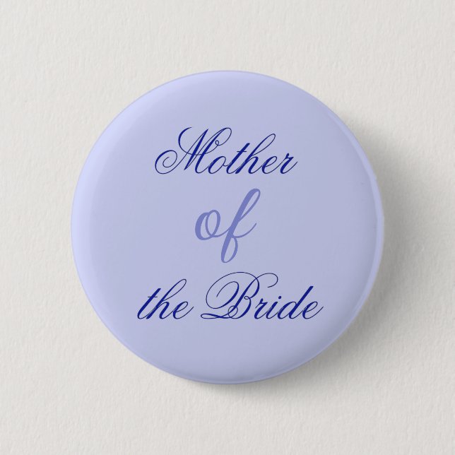 Elegant Blue Mother of the Bride Button (Vorderseite)