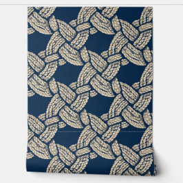 Elegant Blue Navy Knotwork Vintage Pattern Tapete