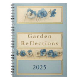 Elegant Blue Pansy Watercolour Notebook — Garden  Notizblock