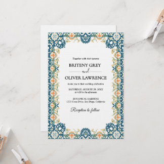 Elegant Blue Papel Picado weeding Einladung