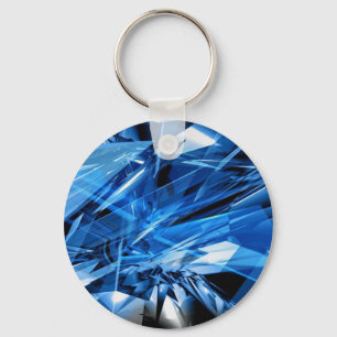 Elegant Blue Pattern Keychain Schlüsselanhänger