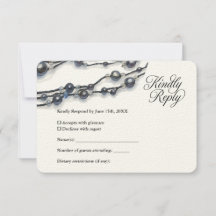 Elegant Blue Pearl Watercolor Moderne Hochzeit