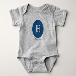 Elegant Blue Personalisiert Monogram Baby Strampler